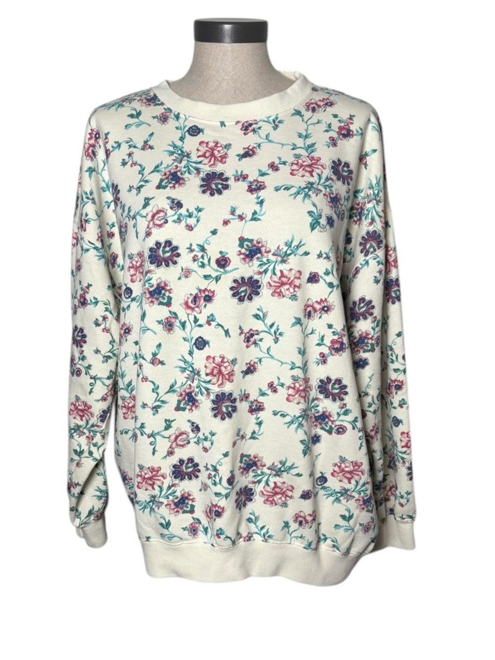 Vintage Hunt Club Floral Crewneck Sweatshirt Grandmacore Large Cottagecore